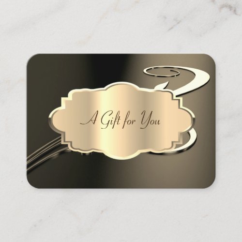 Elegant Modern Swirl  Gold Frame Discount Card