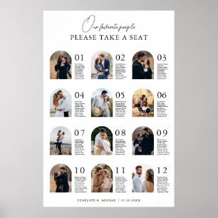 Elegant Modern Table  Photo Wedding Seating Chart