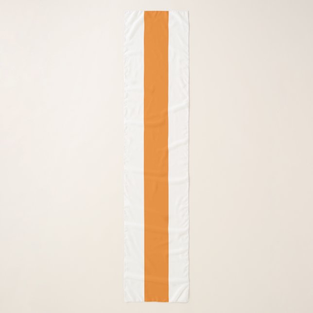 Elegant Modern Tangerine Orange White Stripes Scarf (Front)