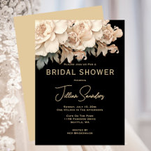 Elegant Modern Taupe Black Bridal Shower