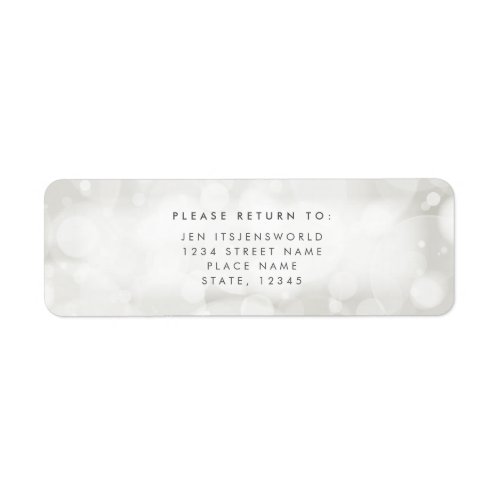 Elegant Modern Taupe Sparkly Bokeh Return Address Label