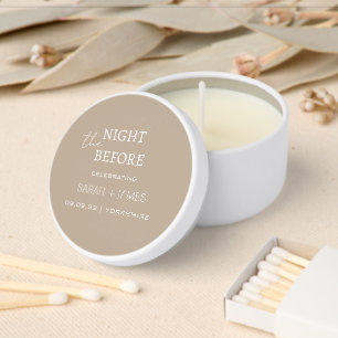 Elegant Modern Taupe the Night Before Wedding  Mini Candle Favors