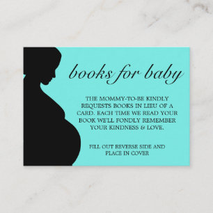 Elegant Modern Teal Tiffany Books for Baby Shower Enclosure Card