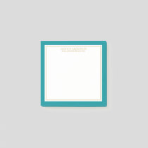 Elegant & Modern Teal/White/Gold Personalized Post-it Notes