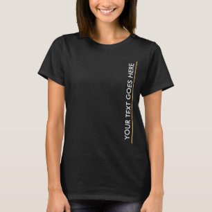 Elegant Modern Template Add Your Text Womens Black T-Shirt