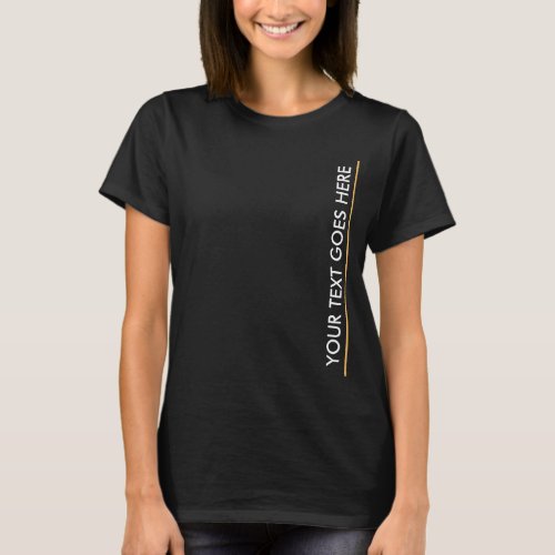 Elegant Modern Template Add Your Text Womens Black T_Shirt