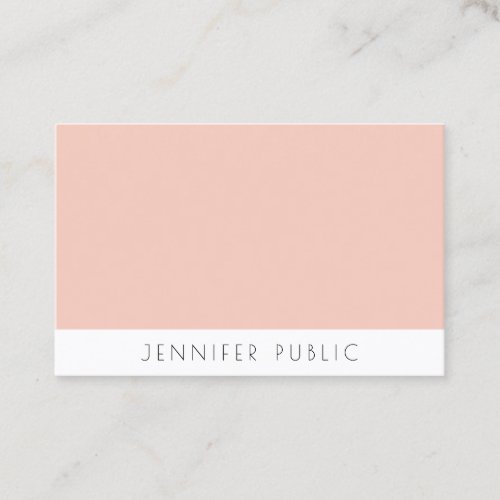 Elegant Modern Template Blush Pink White Simple Business Card