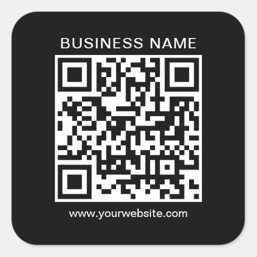 Elegant Modern Template Custom Business QR Code Square Sticker