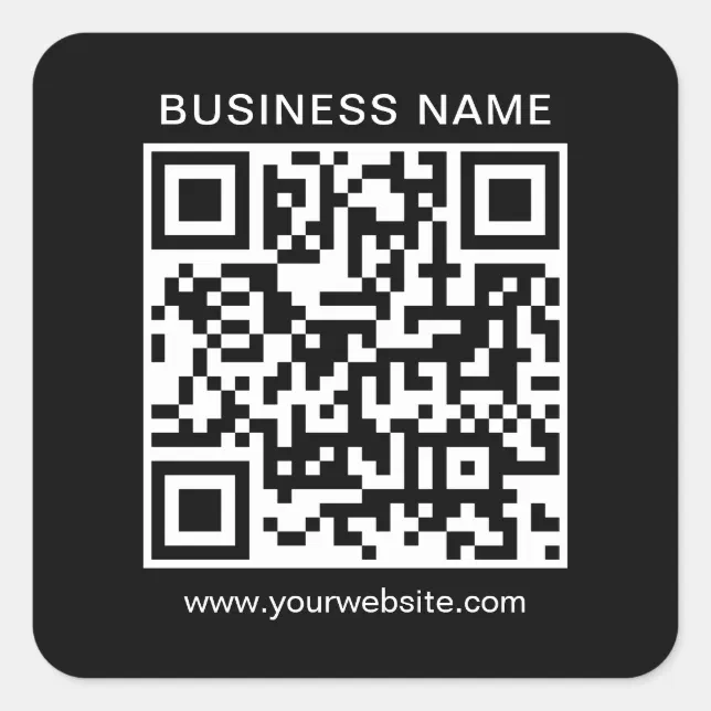 Square Qr Code Sticker Elegant Modern Template Custom Business QR Code Square Sticker | Zazzle