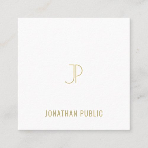 Elegant Modern Template Gold Monogram Trendy Square Business Card