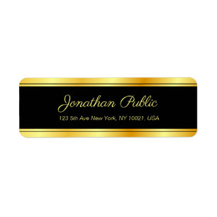 Elegant Modern Template Handwritten Script Gold Label