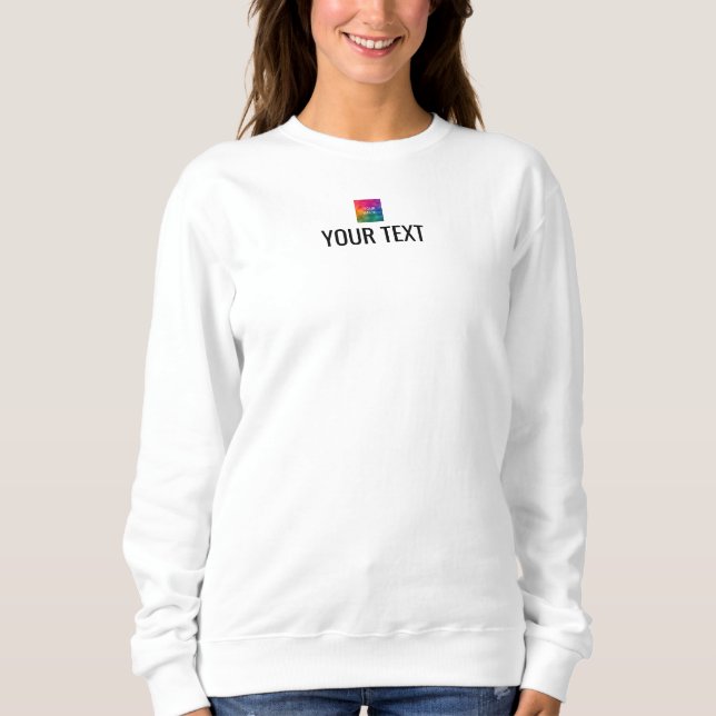 Elegant Modern Template Image Text Name Womens Sweatshirt (Front)