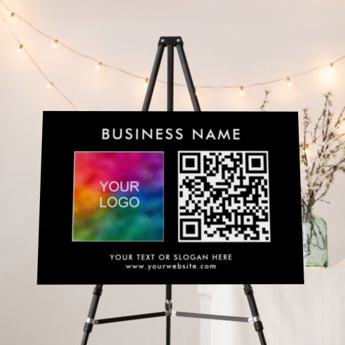 Elegant Modern Template QR Code Business Logo Foam Board