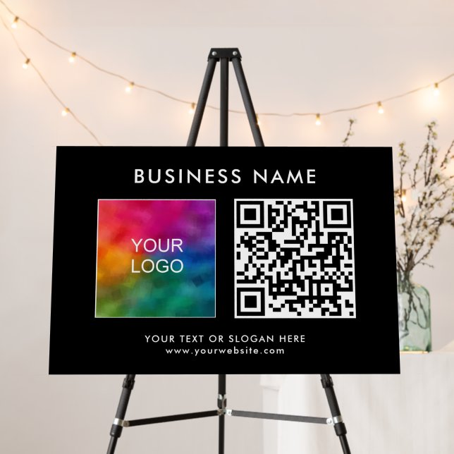 Elegant Modern Template QR Code Business Logo Foam Board (In Situ (Stand))