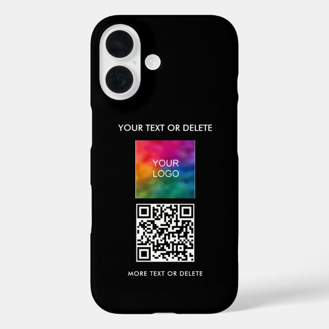 Elegant Modern Template Upload Logo Add QR Code Case-Mate iPhone Case (Back)