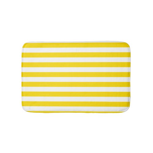Elegant Modern Template Yellow White Striped Bath Mat
