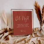 Elegant & Modern Terracotta Date night ideas sign<br><div class="desc">Date night ideas for the newlyweds sign. A modern typography and a trendy terracotta,  clay and peach color palette for your wedding stationery: choose this simple and elegant wedding suite. Fully customizable: you can change the background as well as the text color as you like.</div>