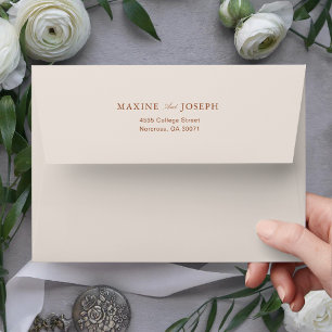 Elegant Modern Terracotta Floral Boho Fall Wedding Envelope