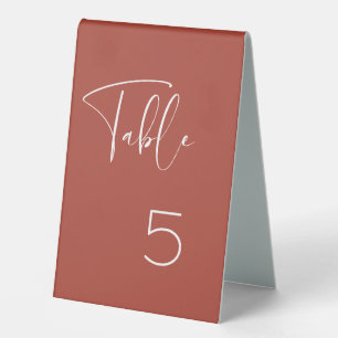 Elegant & modern terracotta Table number Table Tent