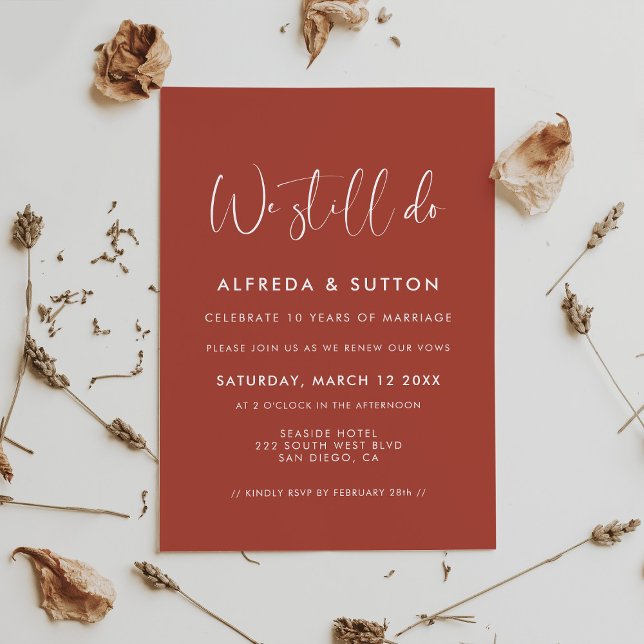 Elegant modern terracotta We still do Vow renewal Invitation (Creator Uploaded)