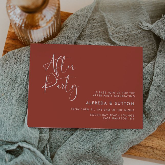 Elegant & modern terracotta wedding after party invitation (Creator Uploaded)