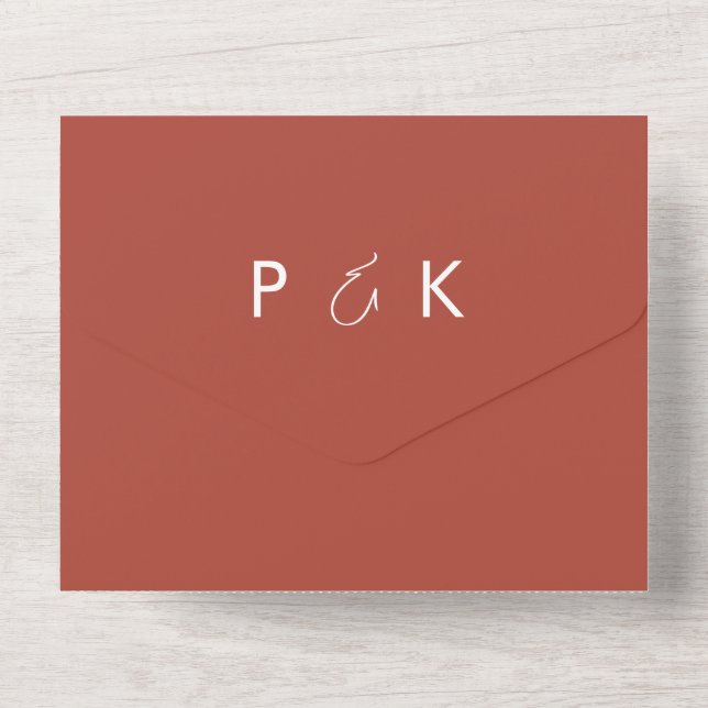 Elegant & modern Terracotta wedding All In One Invitation (Back)