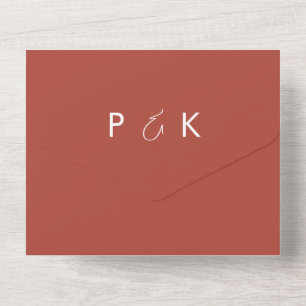 Elegant & modern Terracotta wedding All In One Invitation