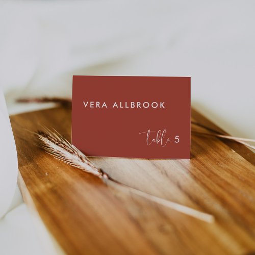 Elegant Modern Terracotta wedding guest place card