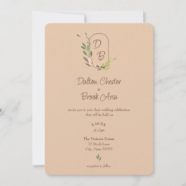 Elegant & Modern Terracotta Wedding Invitation (Front)