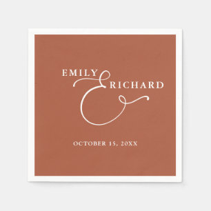 Elegant Modern Terracotta Wedding Napkins