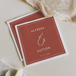 Elegant & Modern Terracotta wedding Napkins