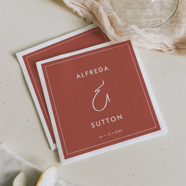 Elegant & Modern Terracotta wedding Napkins (Creator Uploaded)