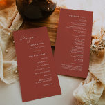 Elegant & modern terracotta wedding program<br><div class="desc">A modern typography and a trendy terracotta color for your wedding stationery: choose this simple and elegant wedding suite. Fully customizable: you can change the background as well as the text color as you like.</div>