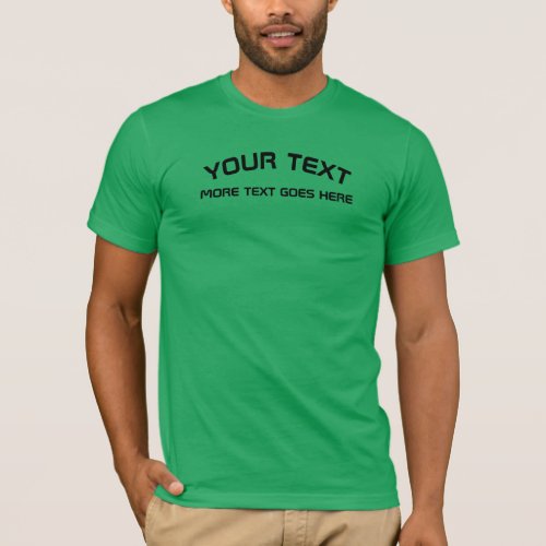 Elegant Modern Text Mens Green Short Sleeve T_Shirt