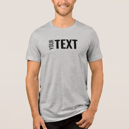 Elegant Modern Text Name Custom Mens Athletic Grey Tri_Blend Shirt