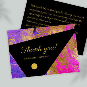 Elegant modern thank you business customer note card