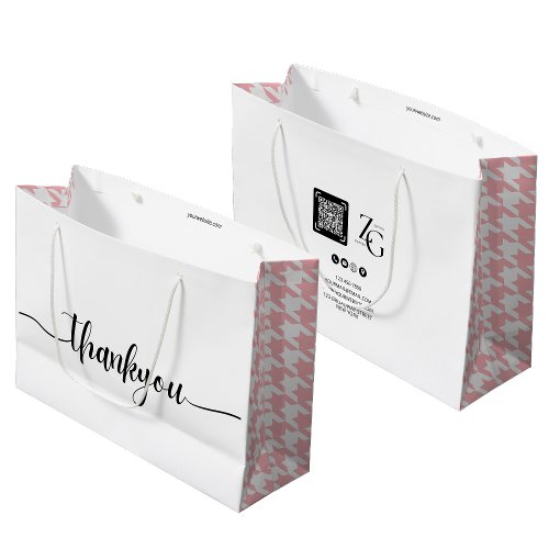 Elegant Modern Thank You Business Purchase Pink Large Gift Bag