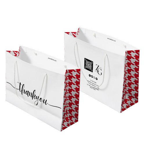 Elegant Modern Thank You Business Purchase Red Large Gift Bag