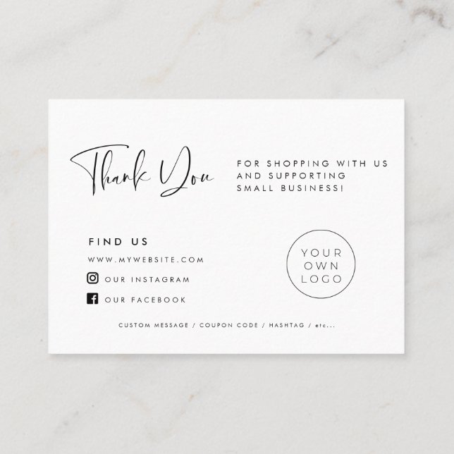 Elegant & modern Thank you package insert card (Back)