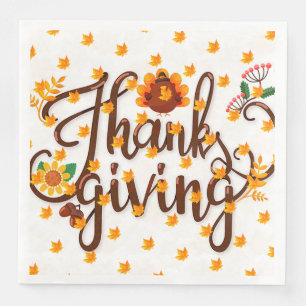 Elegant Modern Thanksgiving Popular Paper Dinner Napkins