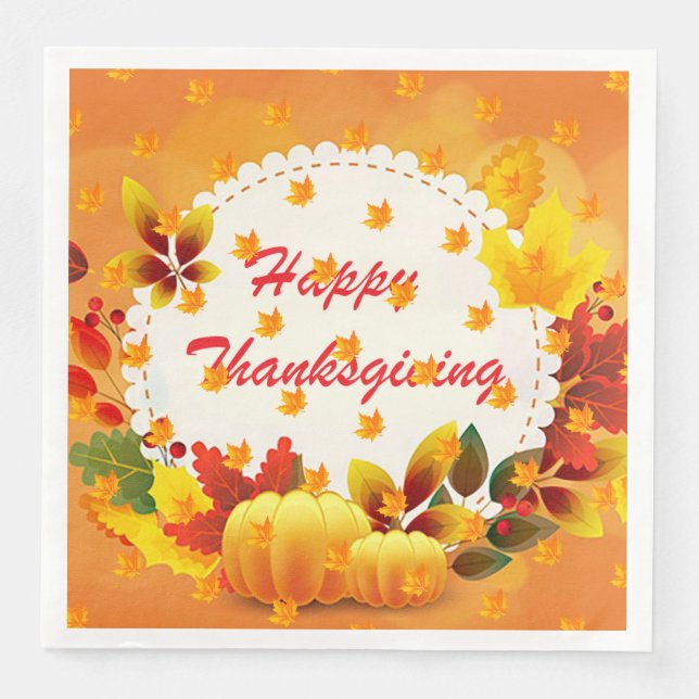 Elegant Modern Thanksgiving Popular Paper Dinner Napkins (Front)