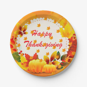Elegant Modern Thanksgiving Popular Paper Plates
