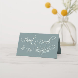 Elegant Modern Thanksgiving Thankful Feast Place Card
