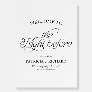 Elegant Modern The Night Before Welcome Sign