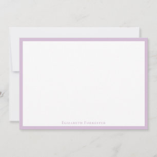Elegant Modern Thistle Purple Border Flat Note Card