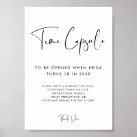 Elegant & Modern Time capsule 1st Birthday sign
