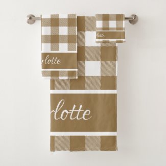 Elegant Modern Tortilla Brown White Buffalo Checks