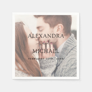 Elegant Modern Transparent Photo Wedding Reception Napkins