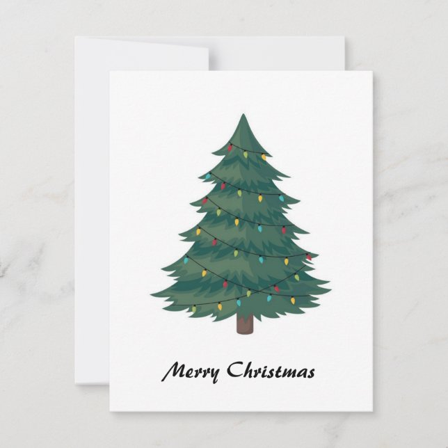 Elegant Modern Trendy Christmas Tree Non Photo  Holiday Card (Front)