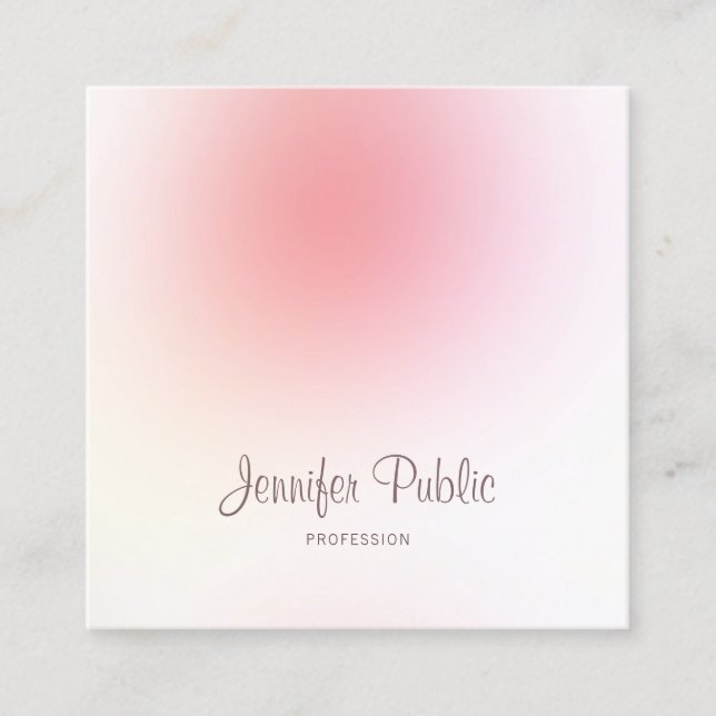 Elegant Modern Trendy Creative Plain Professional Square Business Card (Front)